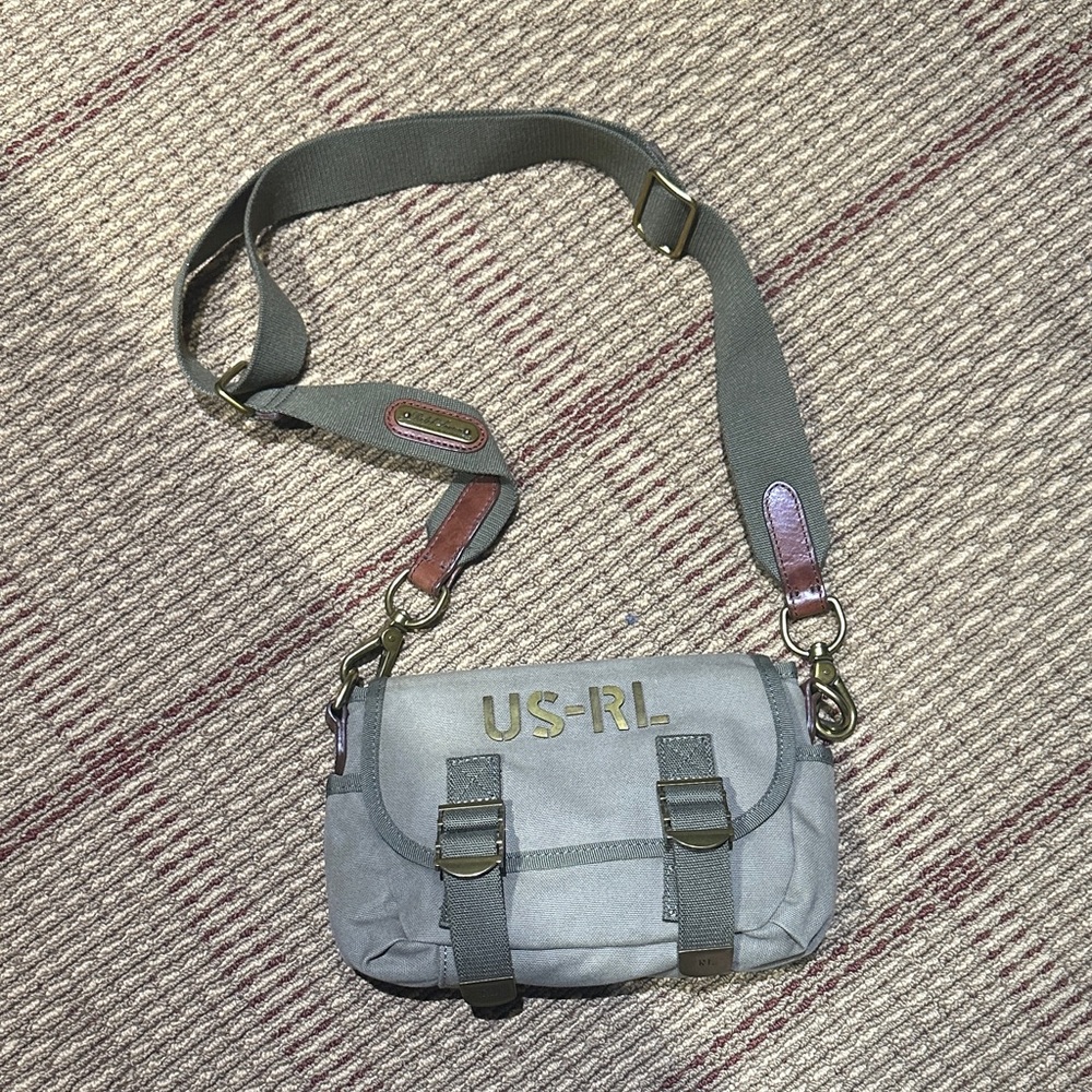 Ralph Lauren Black Label Olive Messenger Bag